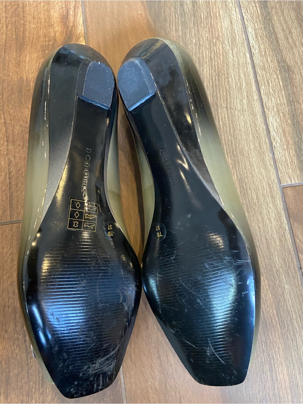 Two Tone Peep-Toe Flats - Picture 8 of 10